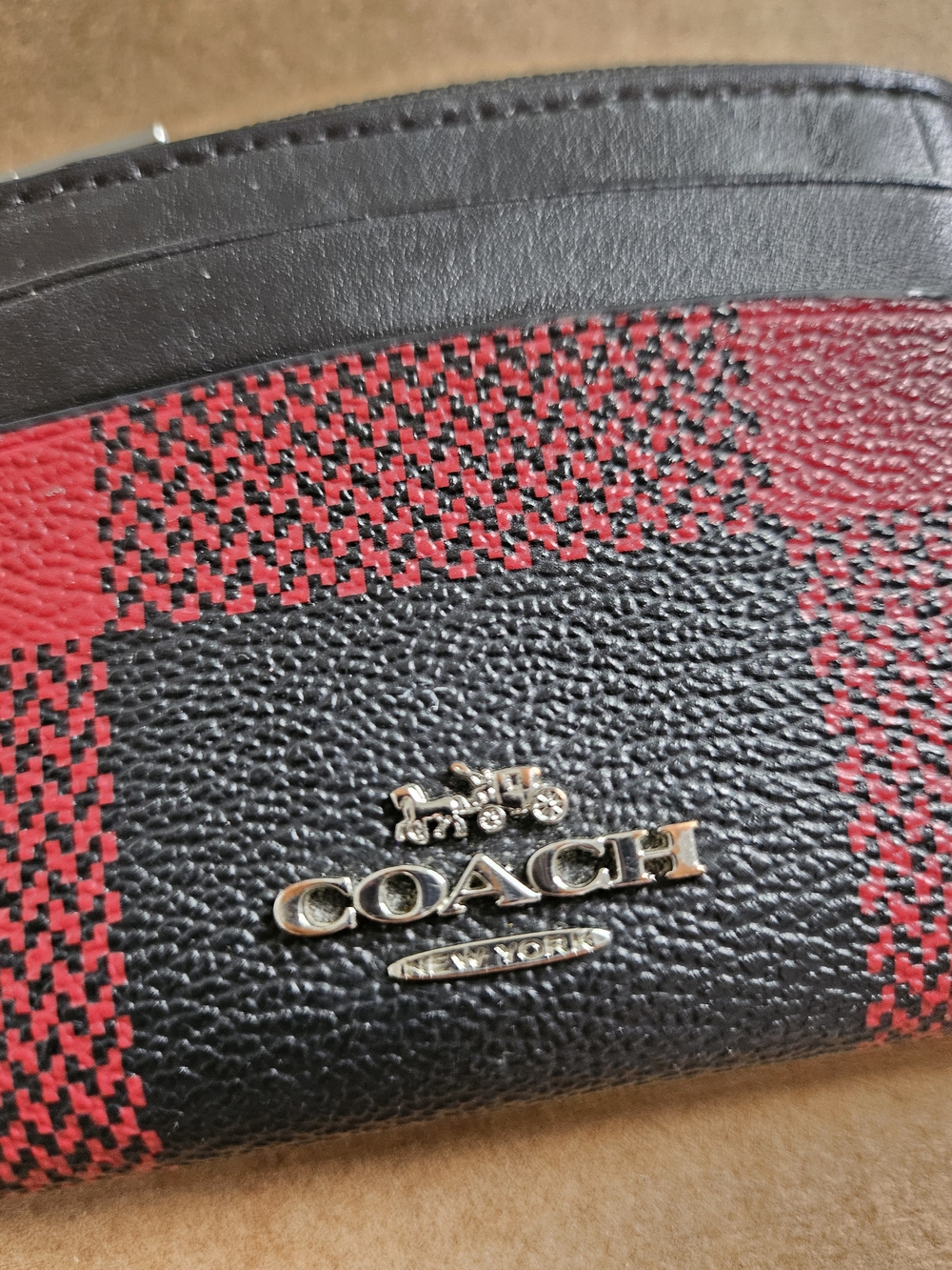 COACH Red and Black Signature Wallet